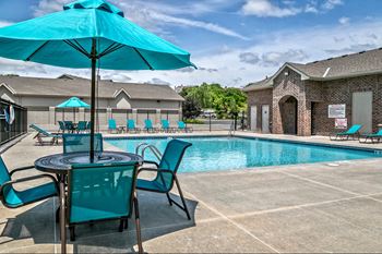 Swimming pool with lounge chairs